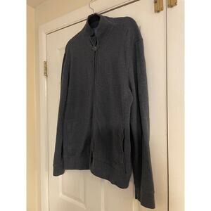 Joseph Abboud gray zip up comfy Cotton Sweater/ Jacket size Large